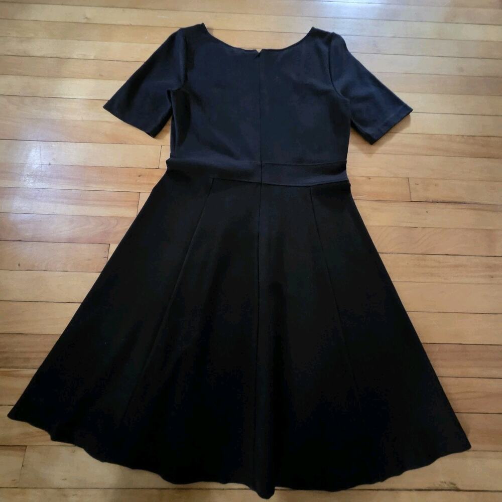 J.Crew 15874 Black Flared Ponte Day Wear Dress Sz 8 Fit & Flare FA12 - Picture 15 of 16
